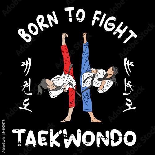 taekwondo karate martial art logo vector desing for t-shirt, or merchendise photo