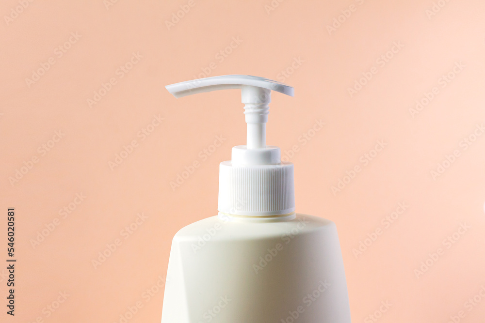Plastic bottle of liquid soap with dispenser pump Plastic bottle of liquid soap with dispenser pump