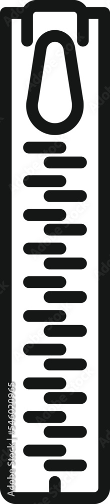 Zipper icon outline vector. Wool knit. Thread ball