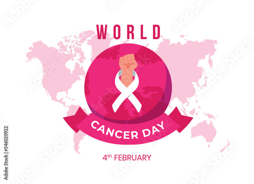 World Cancer day is observed every year on February 4, to raise awareness of cancer and to encourage its prevention, detection, and treatment. Vector illustration