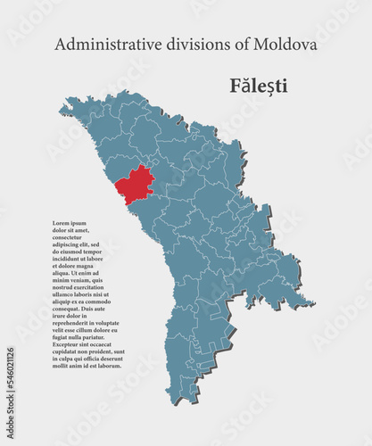 Vector map Moldova and district Falesti
