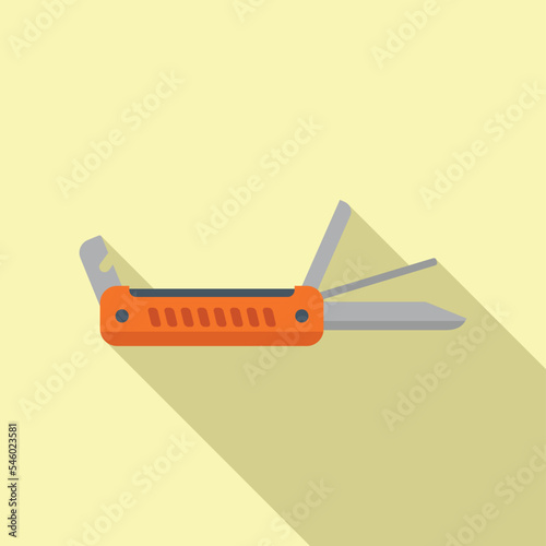 Corkscrew multitool icon flat vector. Army knife. Small utility