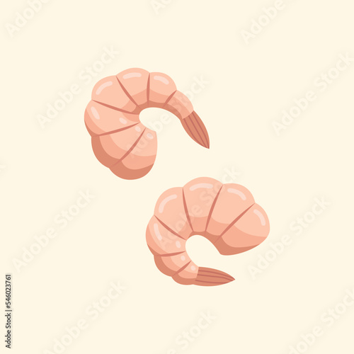Vector illustration of an Australian dish - shrimps. Kitchen for New Year and Christmas. Flat style.