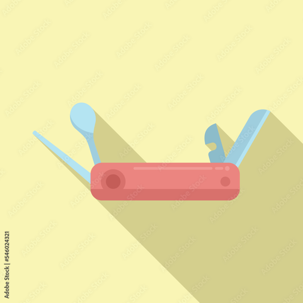 Penknife icon flat vector. Knife multitool. Swiss tool Penknife icon flat vector. Knife multitool. Swiss tool