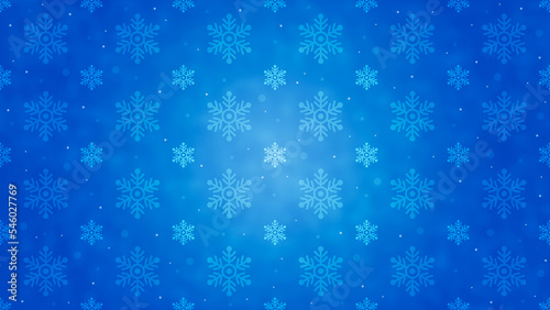 Blue creative snowflakes, winter background, christmas concept for holiday card and banner.
