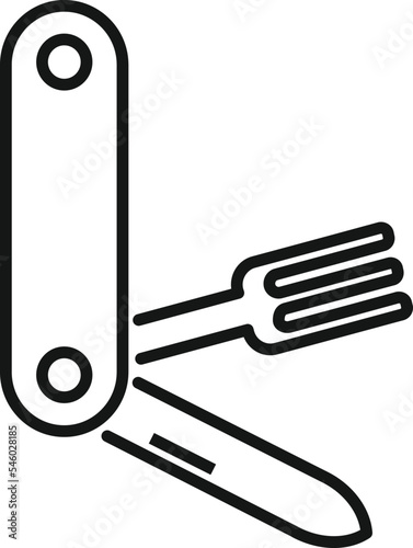 Multipurpose tool icon outline vector. Knife multitool. Army pocket