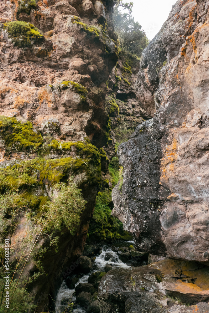 Scenic view of Mau Mau caves in Chogoria Route, Mount  Kenya National Park, Kenya