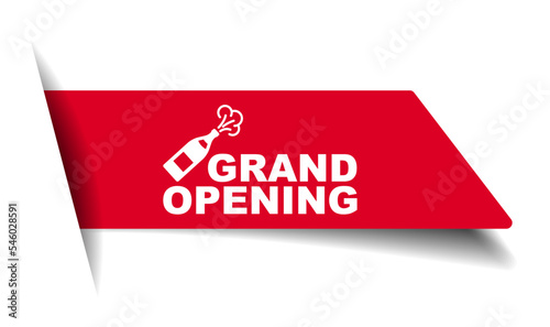 red vector illustration banner grand opening