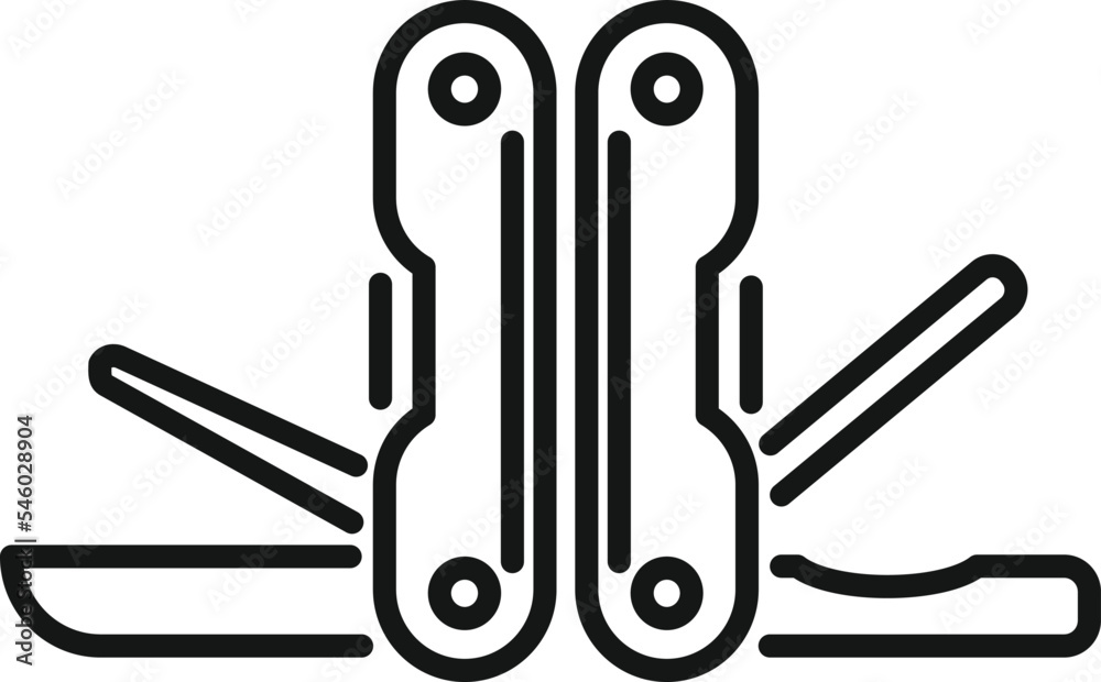 Corkscrew multitool icon outline vector. Army knife. Small utility Corkscrew multitool icon outline vector. Army knife. Small utility
