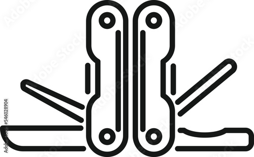 Corkscrew multitool icon outline vector. Army knife. Small utility
