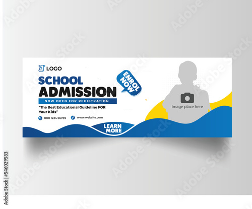 school admission social media facebook cover template
