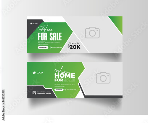 Real estate social media facebook cover banner template