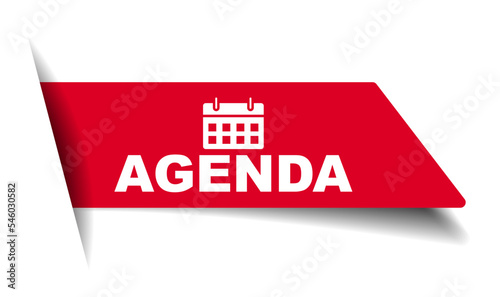 red vector illustration banner agenda