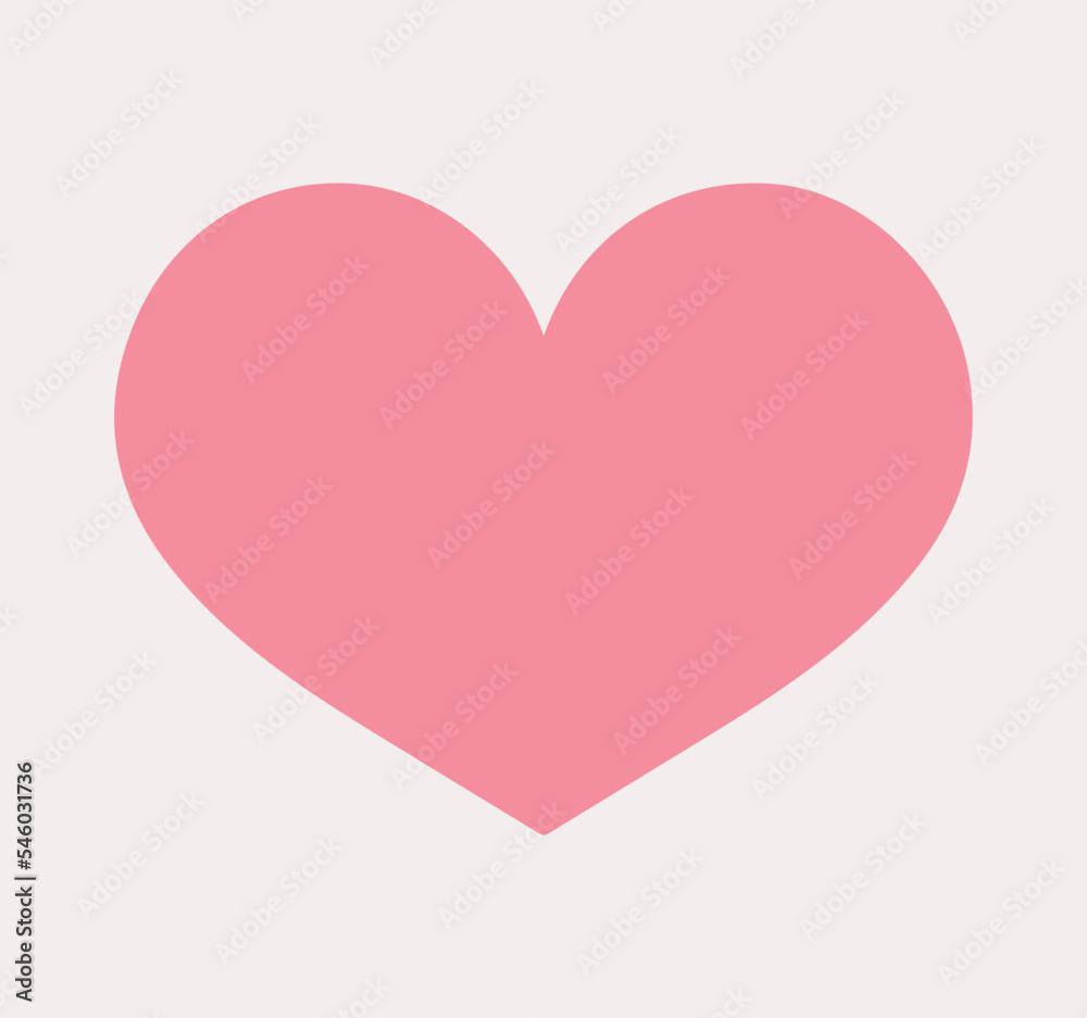 Minimal trend pink heart icon, Vector illustration. Love, feeling, passion