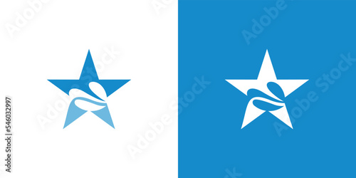 Unique and modern wave star logo design 4