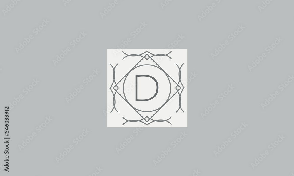 Stylish and sophisticated design of the logo and the letter D to create a monogram in the art nouveau style Stylish and sophisticated design of the logo and the letter D to create a monogram in the art nouveau style