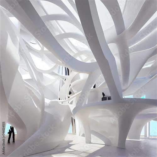 Modern white abstract decor