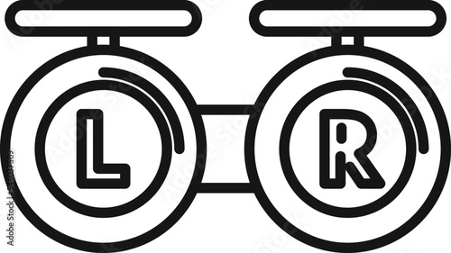 Eye lens case icon outline vector. Visual exam. Check equipment