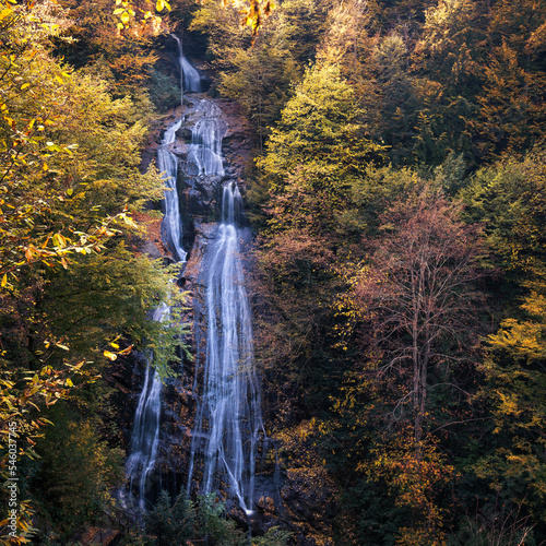 Güzeldere waterfall with its autumn colors in Düzce, Turkey.