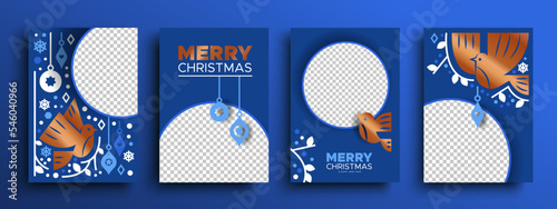 Merry Christmas copper nordic dove bird frame transparent collection