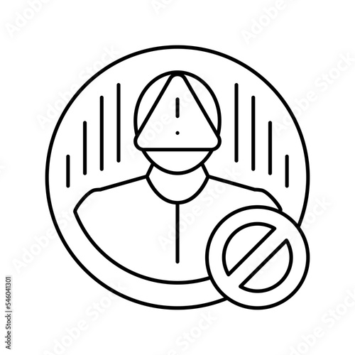 account blocked line icon vector illustration