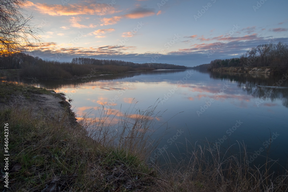 sunrise over the lake