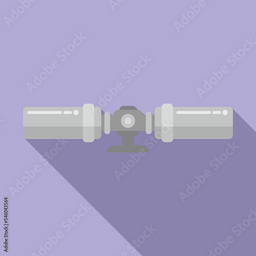 Metal scope icon flat vector. Rifle target. Military weapon photo