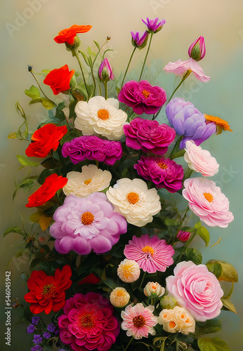 Wallpaper Mural Artistic concept illustration of a flowers bouquet, background illustration. Torontodigital.ca