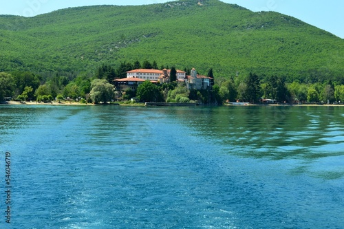 Fototapeta old monastery on the shore of the lake