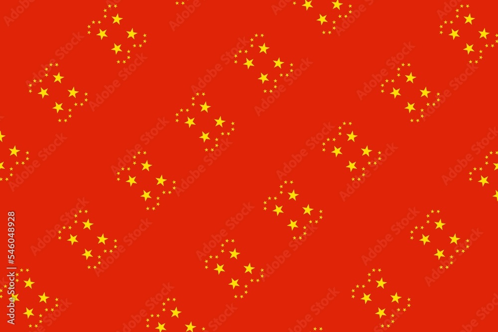 Geometric pattern in the colors of the national flag of People's Republic of China. The colors of People's Republic of China. Geometric pattern in the colors of the national flag of People's Republic of China. The colors of People's Republic of China.