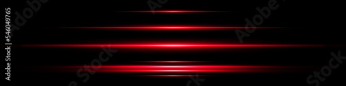 Red horizontal lens flares pack. Laser beams, horizontal light rays.Beautiful light flares. Glowing streaks on dark background.