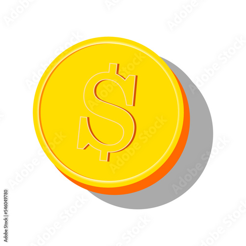 dollar sign icon. gold coin icon.