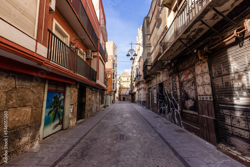 Streets in Historic City in Downtown Cartagena, Spain.