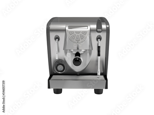 3D illustration of horn coffee maker with cappuccino maker on white background no shadow