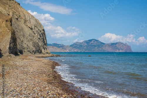 View of the Black Sea and the Kara Dag volcano in Crimea