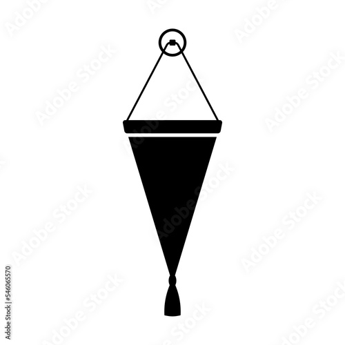 Pennant icon. Black silhouette. Front view. Vector simple flat graphic illustration. Isolated object on a white background. Isolate.