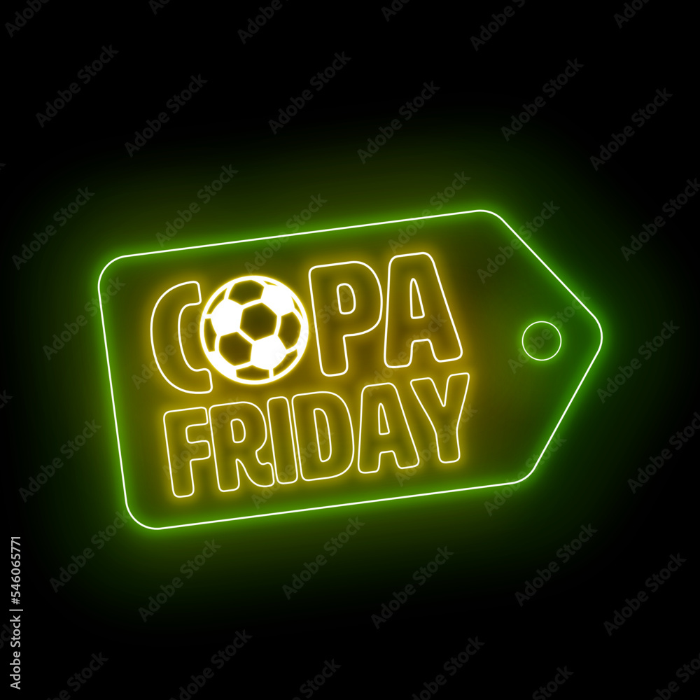 Vetor de Etiqueta tag neon back friday copa do mundo 2022 cores do brasil