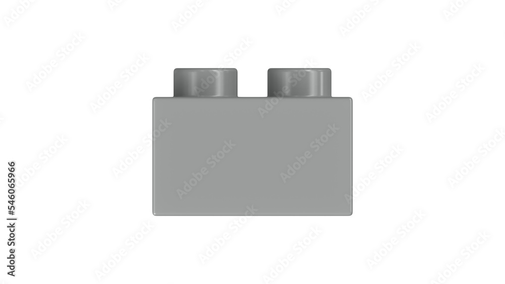 Metallic Silver Bricks Block Isolated on a White Background. Close Up View of a Plastic Children Game Brick for Constructors, Side View. High Quality 3D Render with a Work Path. 8K Ultra HD, 7680x4320 Metallic Silver Bricks Block Isolated on a White Background. Close Up View of a Plastic Children Game Brick for Constructors, Side View. High Quality 3D Render with a Work Path. 8K Ultra HD, 7680x4320