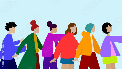 A group of people. Flat vector illustration.