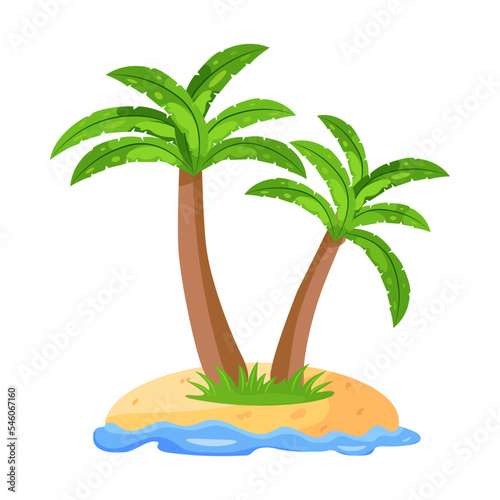Ready to use flat illustration of palm trees 