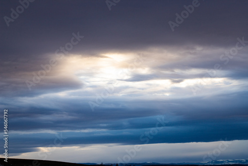 dark blue sky at sunset background