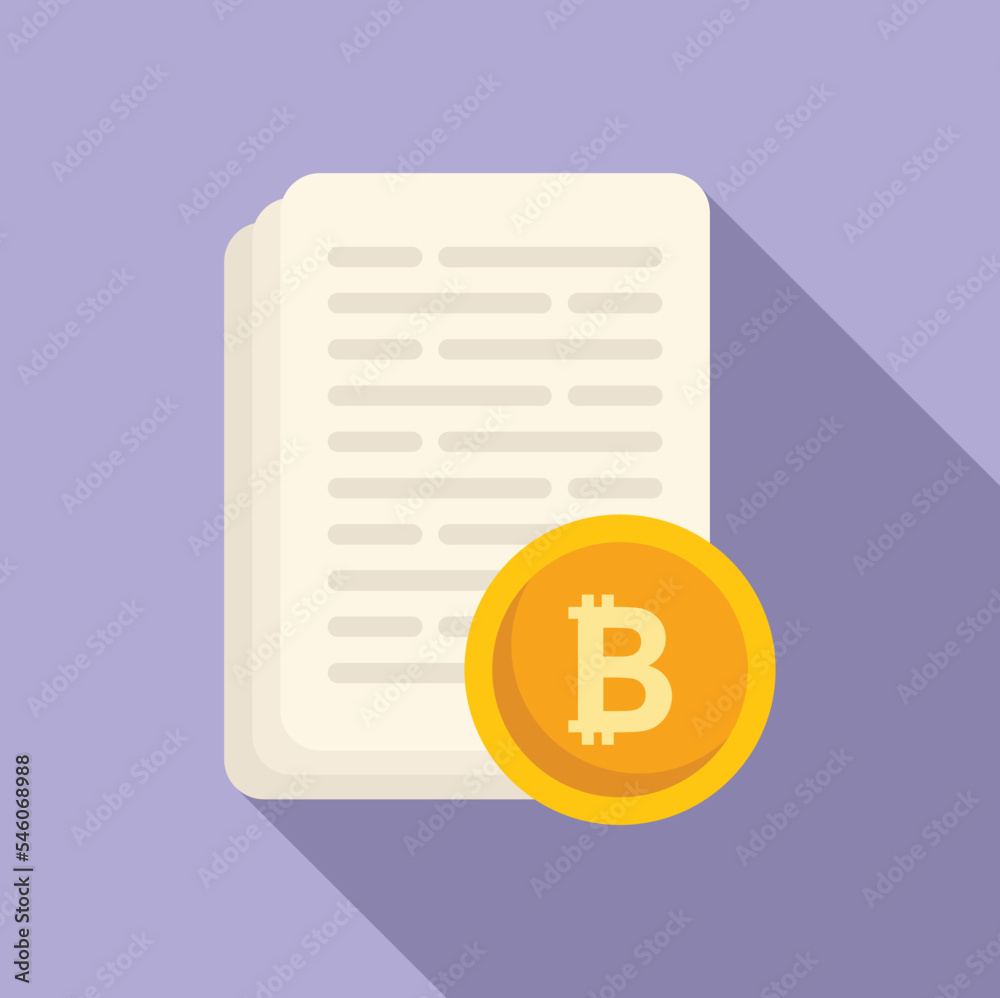 Cryptocurrency papers icon flat vector. Crypto business. Finance graph Cryptocurrency papers icon flat vector. Crypto business. Finance graph