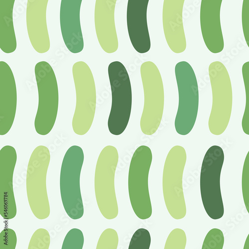 Green ovals horizontal seamless vector abstract pattern