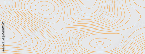 Orange and white wavy abstract topographic map contour  lines Pattern background. Topographic map and landscape terrain texture grid. Wavy banner and color geometric form. Vector illustration.