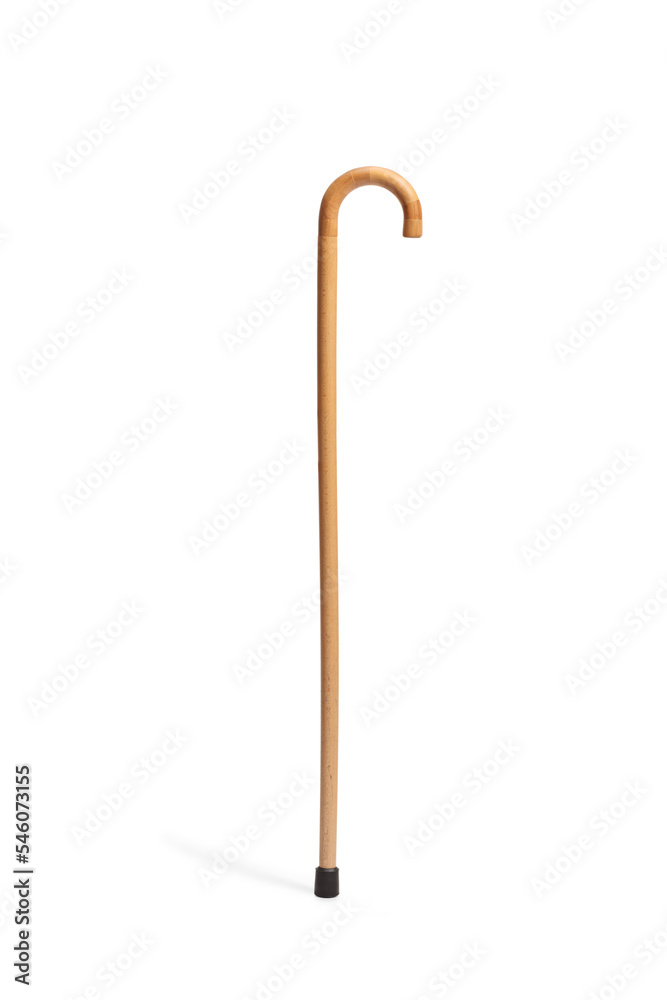 Studio shot of a wooden walking cane Studio shot of a wooden walking cane