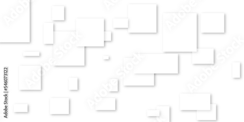 Abstract white and grey geometric overlapping square pattern, design of technology background with shadow. Vector illustration. You can use for banner, wallpaper, background and many more.