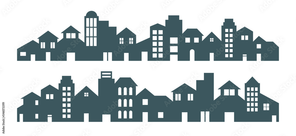 Fototapeta premium Building cityline silhouette vectors