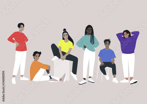 LGBT movement of young people wearing colorful sweaters