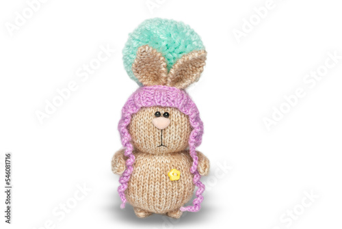 Amigurumi bunny isolated on a white background