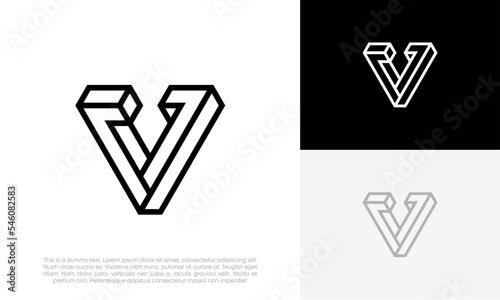 Initial letter V logo design vector